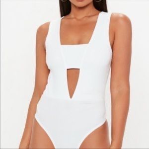 Missguided Panel Front Bodysuit in Black